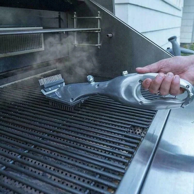 Barbecue Grill Outdoor Steam Cleaning Brush BBQ Cleaner Charcoal Scraper - product image 2