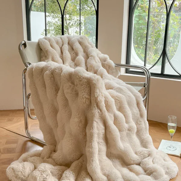 Winter Warm Rabbit Faux Fur Throw Blanket - product image 3