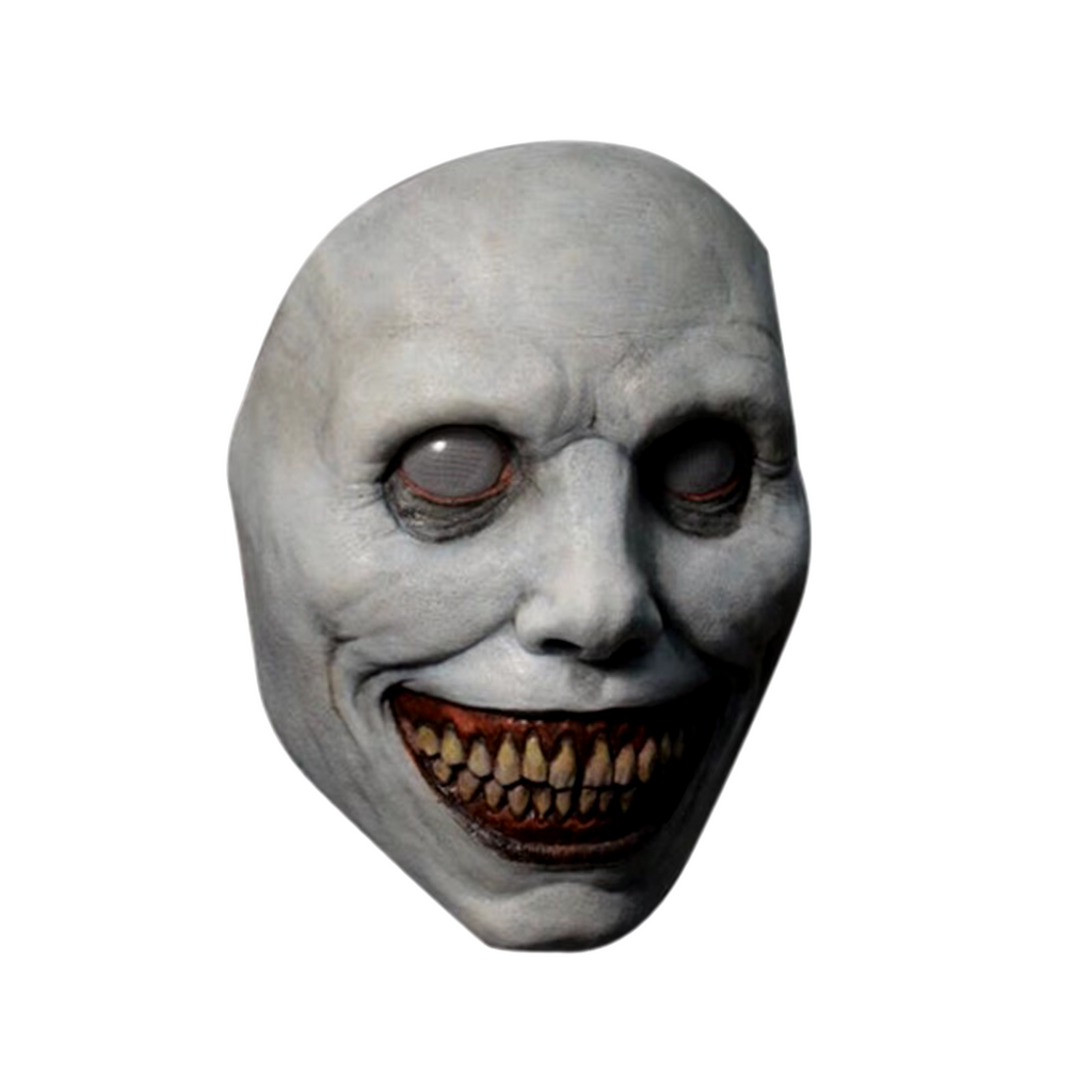 Creepy Smiling Face Evil Mask - Creepy White Eyed Demon Smiling Mask - product image 6