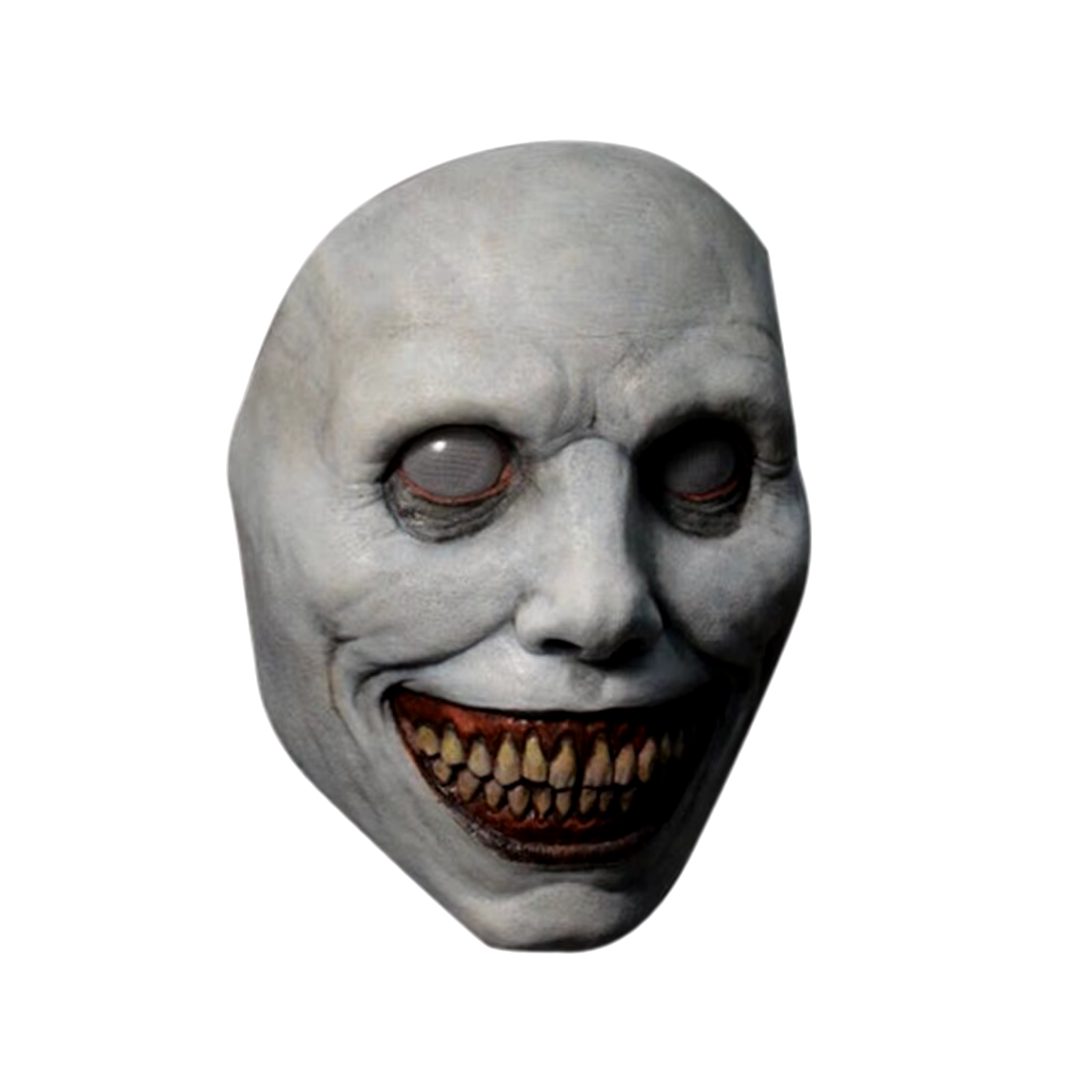 Creepy Smiling Face Evil Mask - Creepy White Eyed Demon Smiling Mask - product image 6