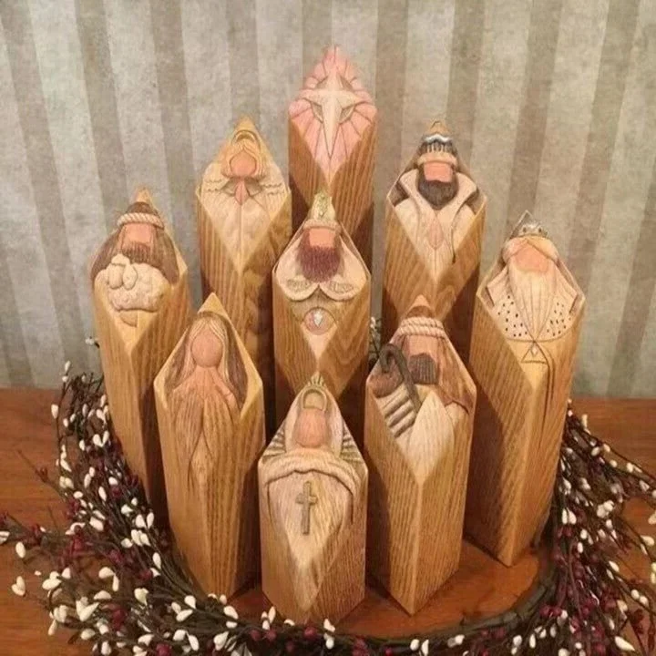 9pcs Heaven Nativity Tree Pillar Statues - product image 6