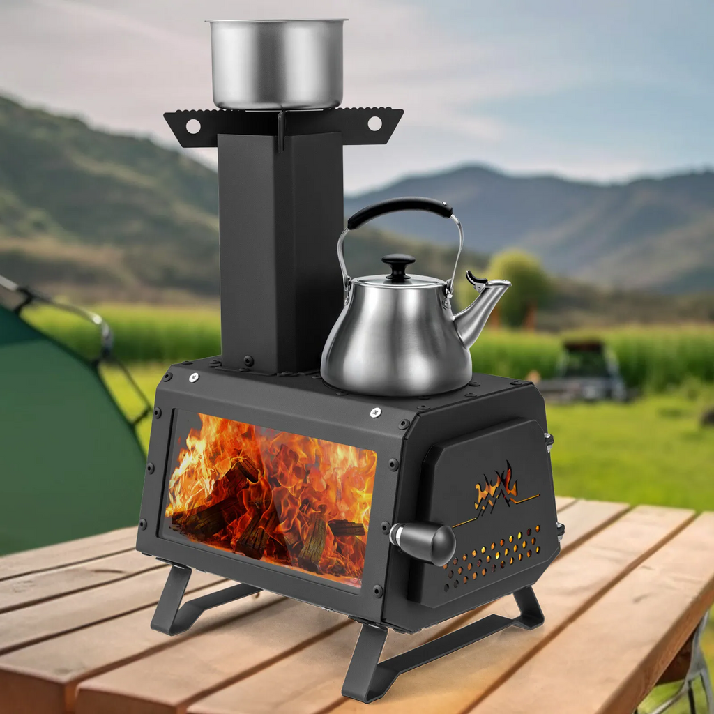 Portable Wood Burning Camping Cooking Heater Stove - product image 1