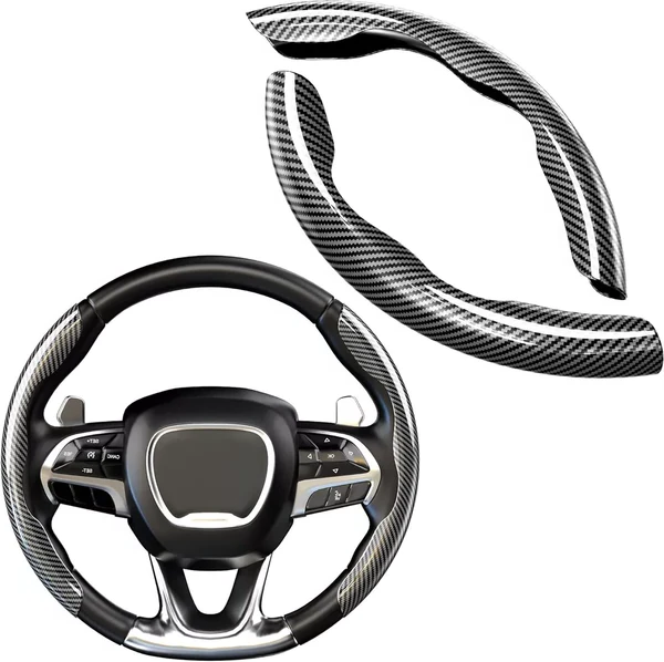 NOMOVA Universal Carbon Fiber Snap-on Steering Wheel Cover