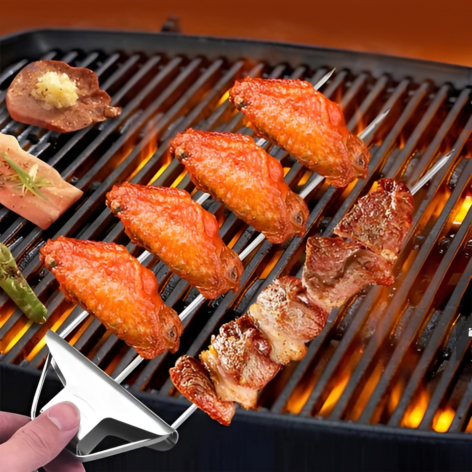 Three-prong grill skewer set - product image 1