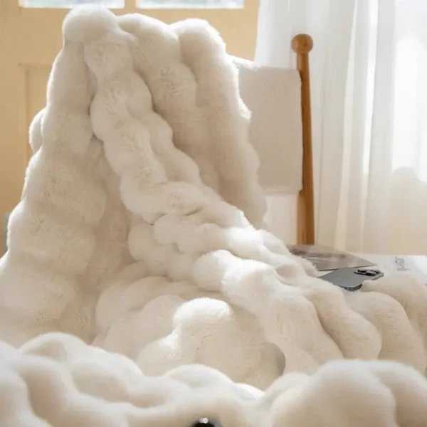 Winter Warm Rabbit Faux Fur Throw Blanket - product image 6