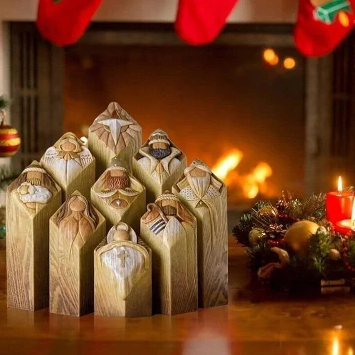 9pcs Heaven Nativity Tree Pillar Statues - product image 7