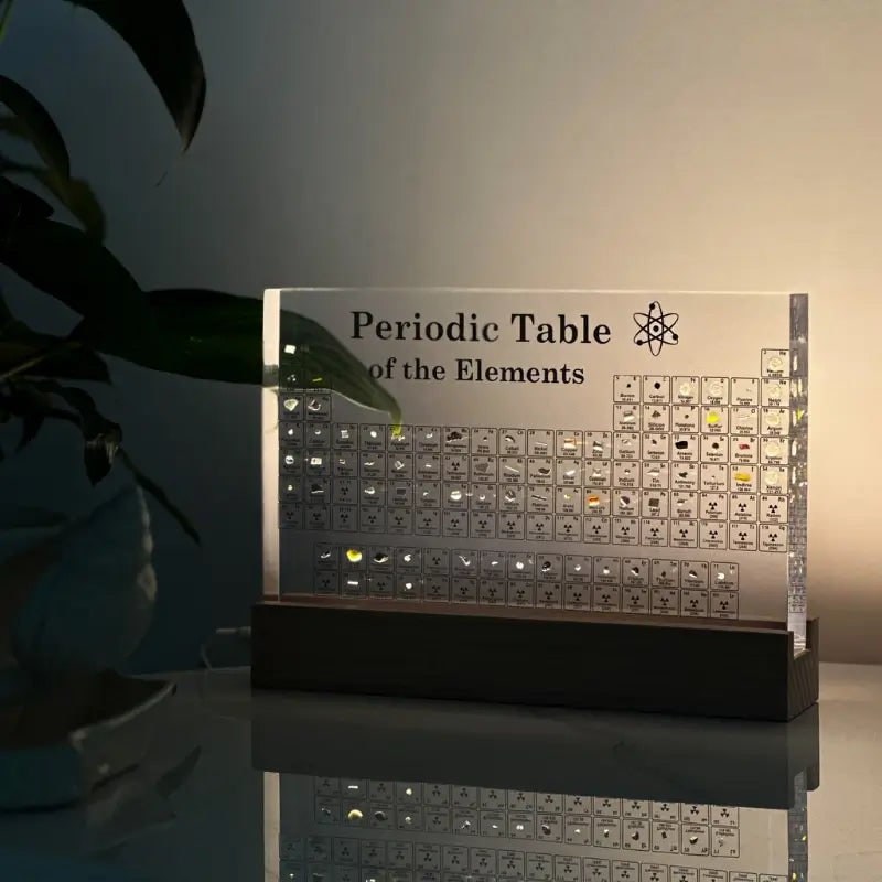 Tabla periódica con elementos reales, pantalla LED de acrílico y regalo educativo