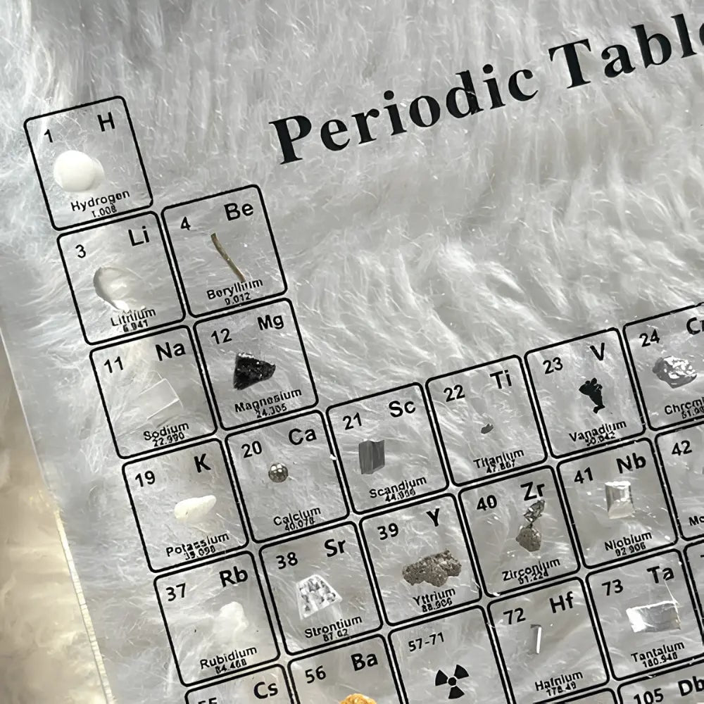 Tabla periódica con elementos reales, pantalla LED de acrílico y regalo educativo
