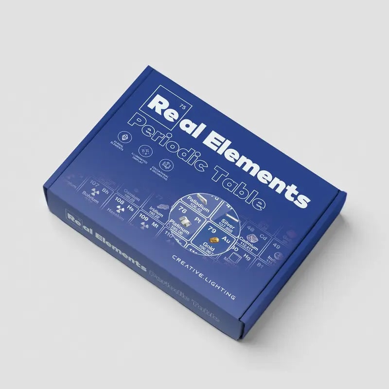 Tabla periódica con elementos reales, pantalla LED de acrílico y regalo educativo