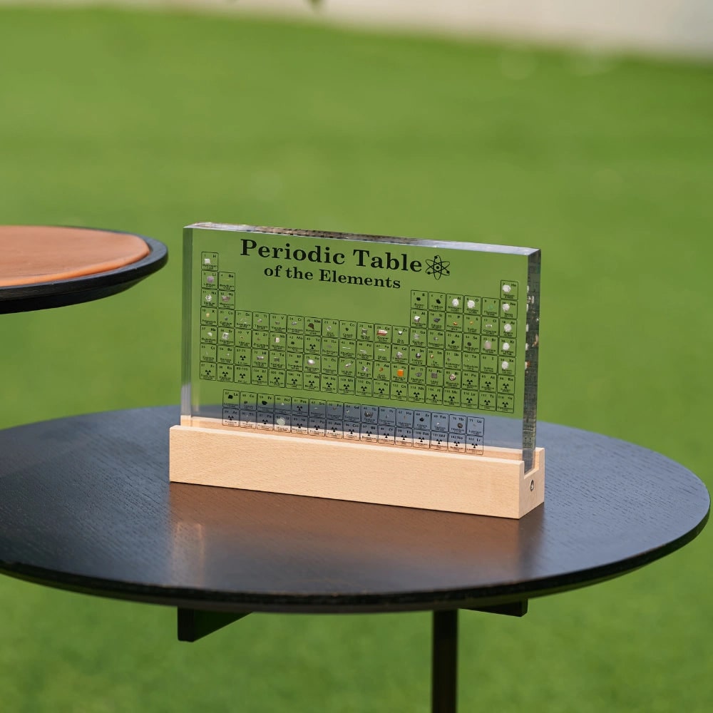 Tabla periódica con elementos reales, pantalla LED de acrílico y regalo educativo