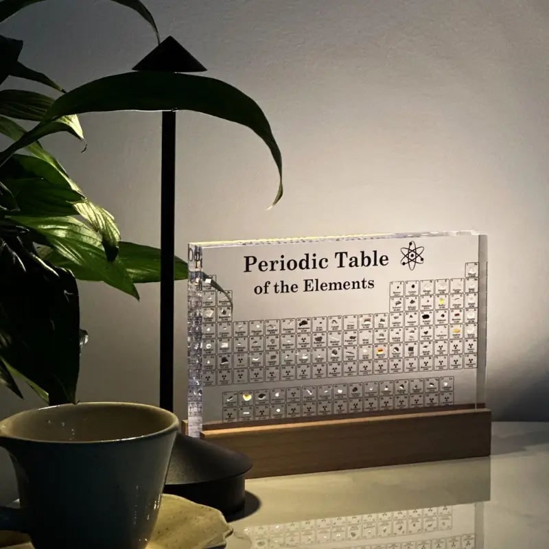 Tabla periódica con elementos reales, pantalla LED de acrílico y regalo educativo