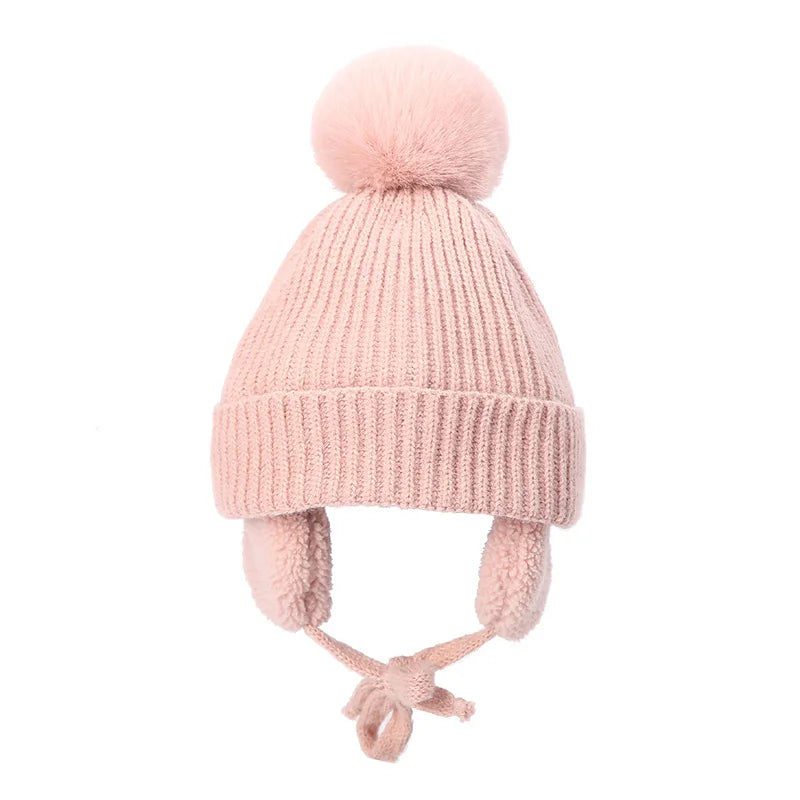 Kids Knit Beanie Winter Hat with Earflaps - product detail 11