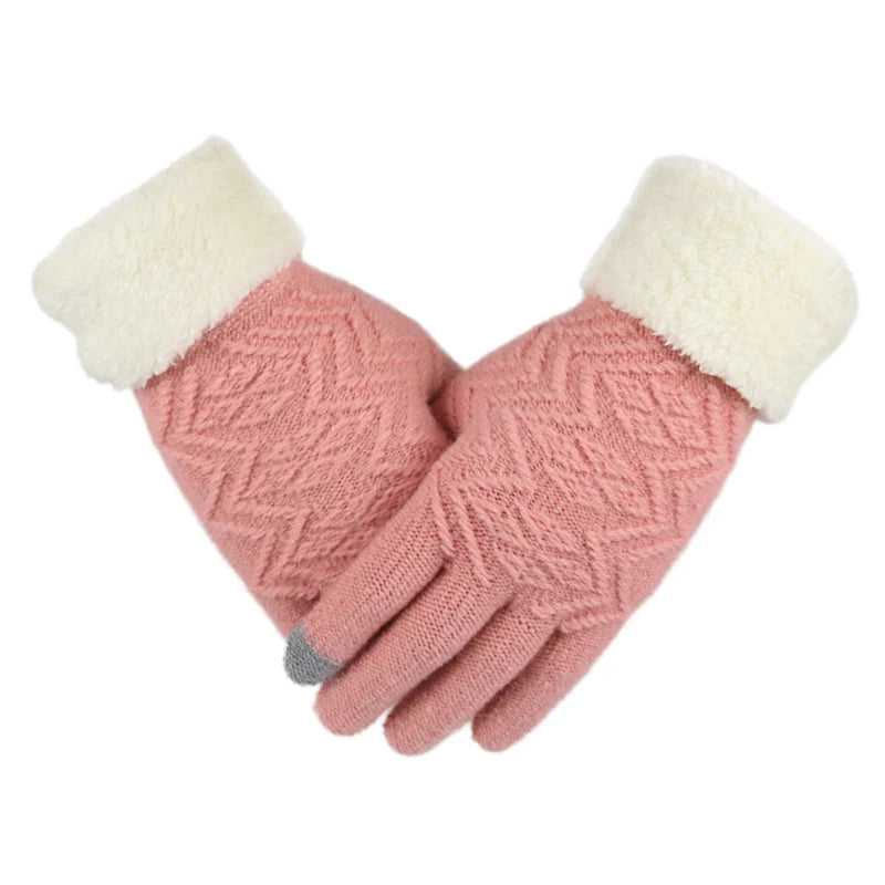 Plush Lined Touch Screen Knitted Gloves - product detail 7