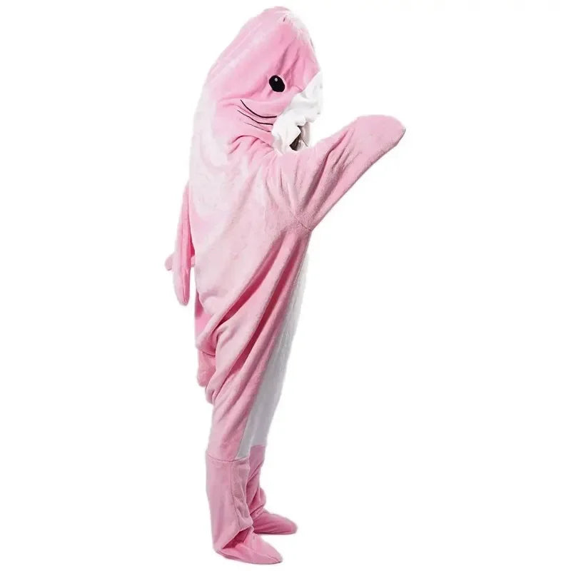 Soft Flannel Shark Hoodie Blanket - product detail 6