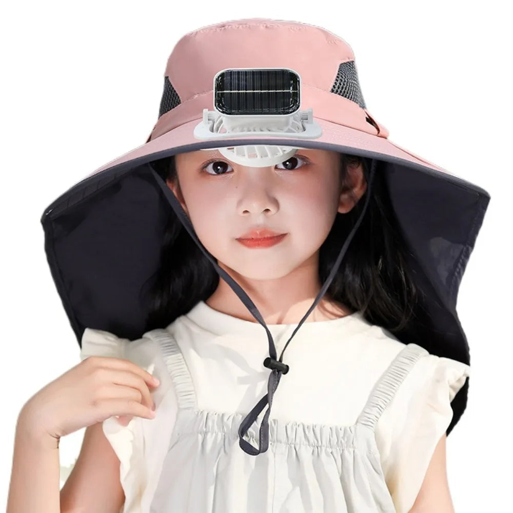 Adjustable Kids Solar Fan Hat - product detail 13
