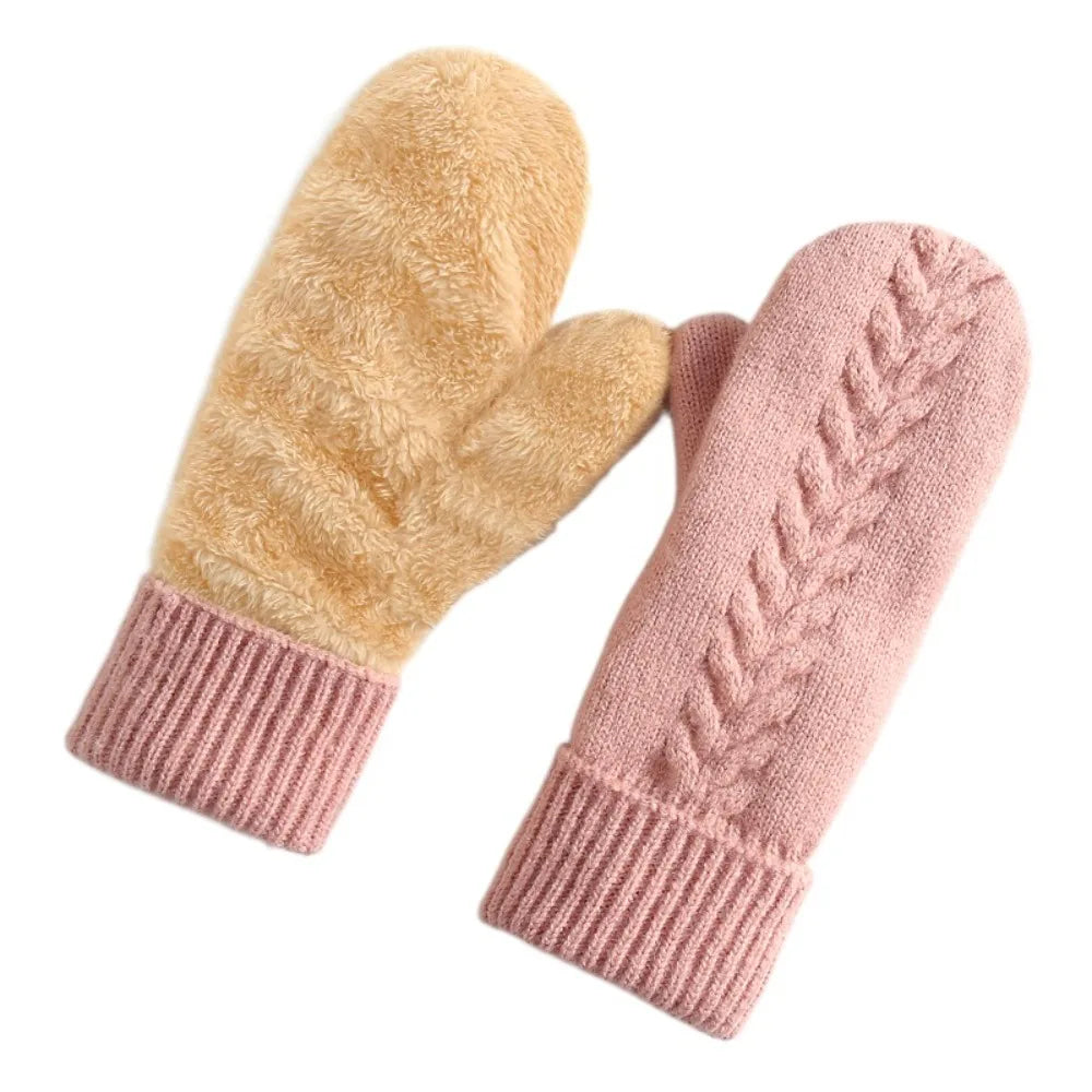 Double Layer Fleece Lined Winter Mittens - product detail 9