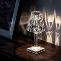 Lámpara elegante con acento de cristal, regulable y recargable para iluminación del hogar