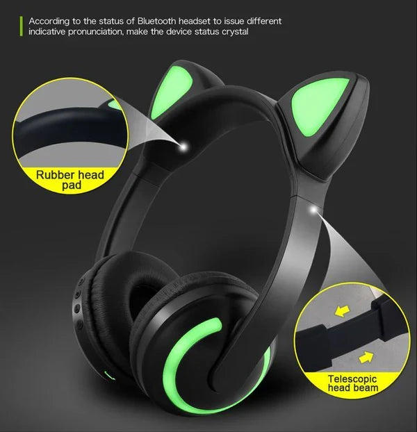 Cat Glowing Bluetooth Headphones - product image 4