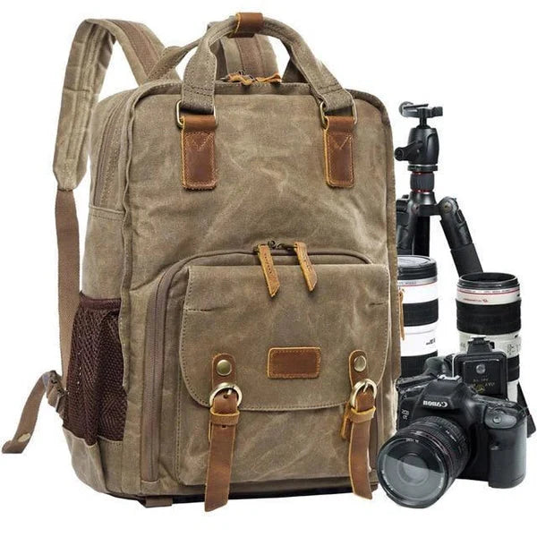 Waterproof Waxed Canvas Camera Backpack - product image 1