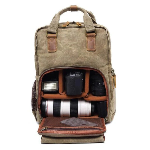Waterproof Waxed Canvas Camera Backpack - product image 4
