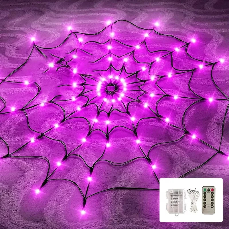 Halloween Spider Web Decoration with Lights - product detail 6