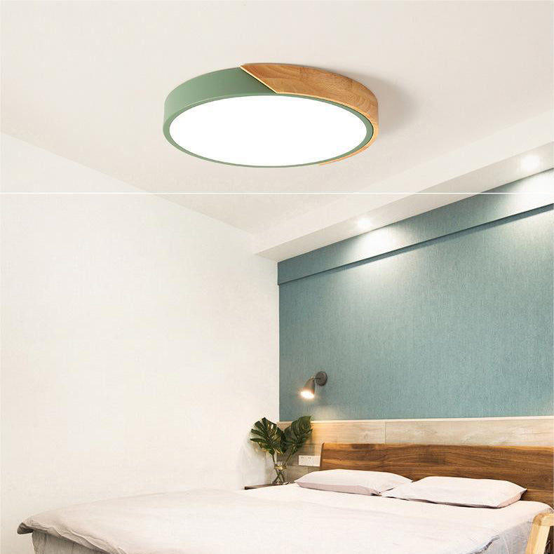 Luz de techo redonda delgada moderna y minimalista con brillo para espacios del hogar