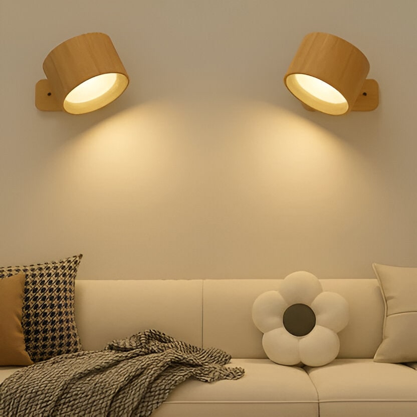 Aplique de pared recargable con iluminación LED moderna e inalámbrica y lámpara magnética con rotación de 360°