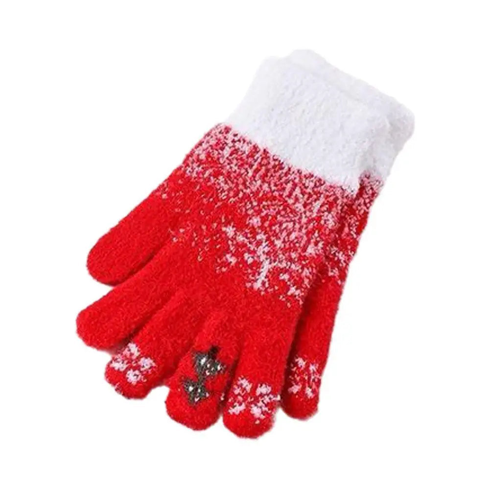 Festive Fleece Lined Knit Fingerless Gloves - product detail 9