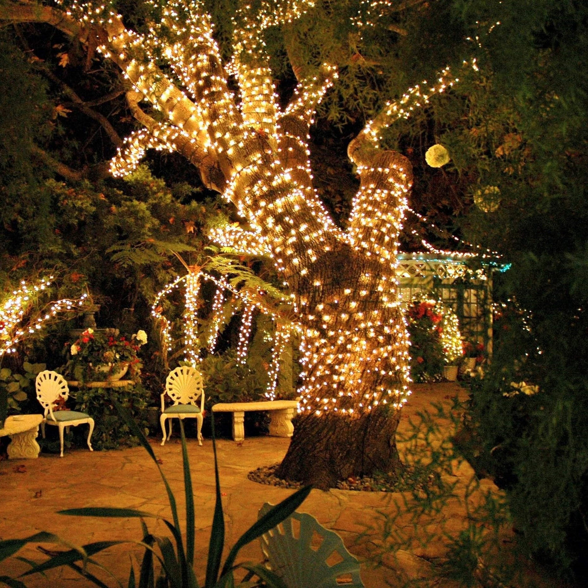 Luces solares de hadas para exteriores, LED impermeables para jardín y eventos