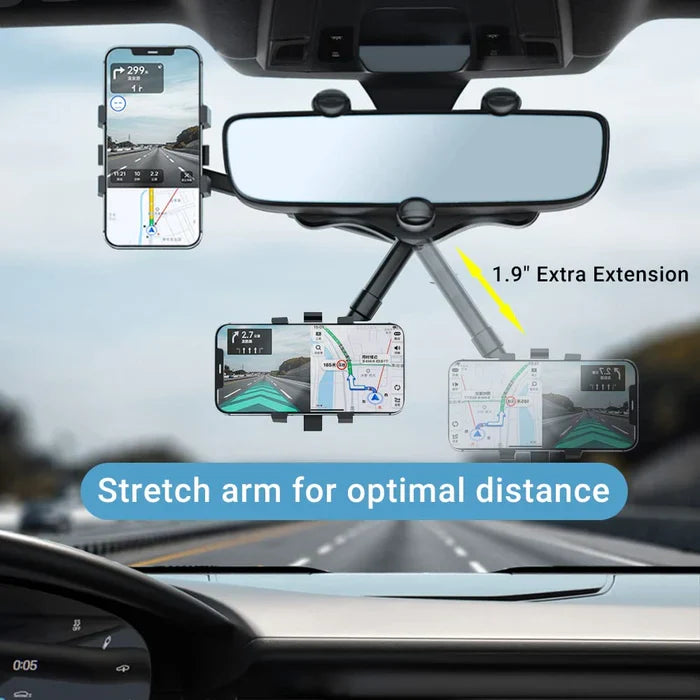 Rotatable and Retractable Car Phone Holder - 360 Degree Rear View Mirror Phone Holder - product image 4