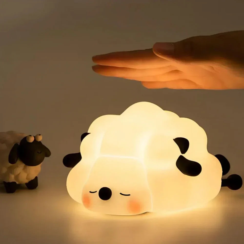 Lámpara de noche adorable con control táctil recargable para mesita de noche