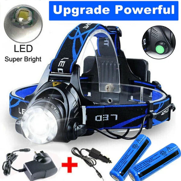 990000LM Rechargeable LED Headlamp Zoomable Torch Tactical Headlight Flashlight - product image 2