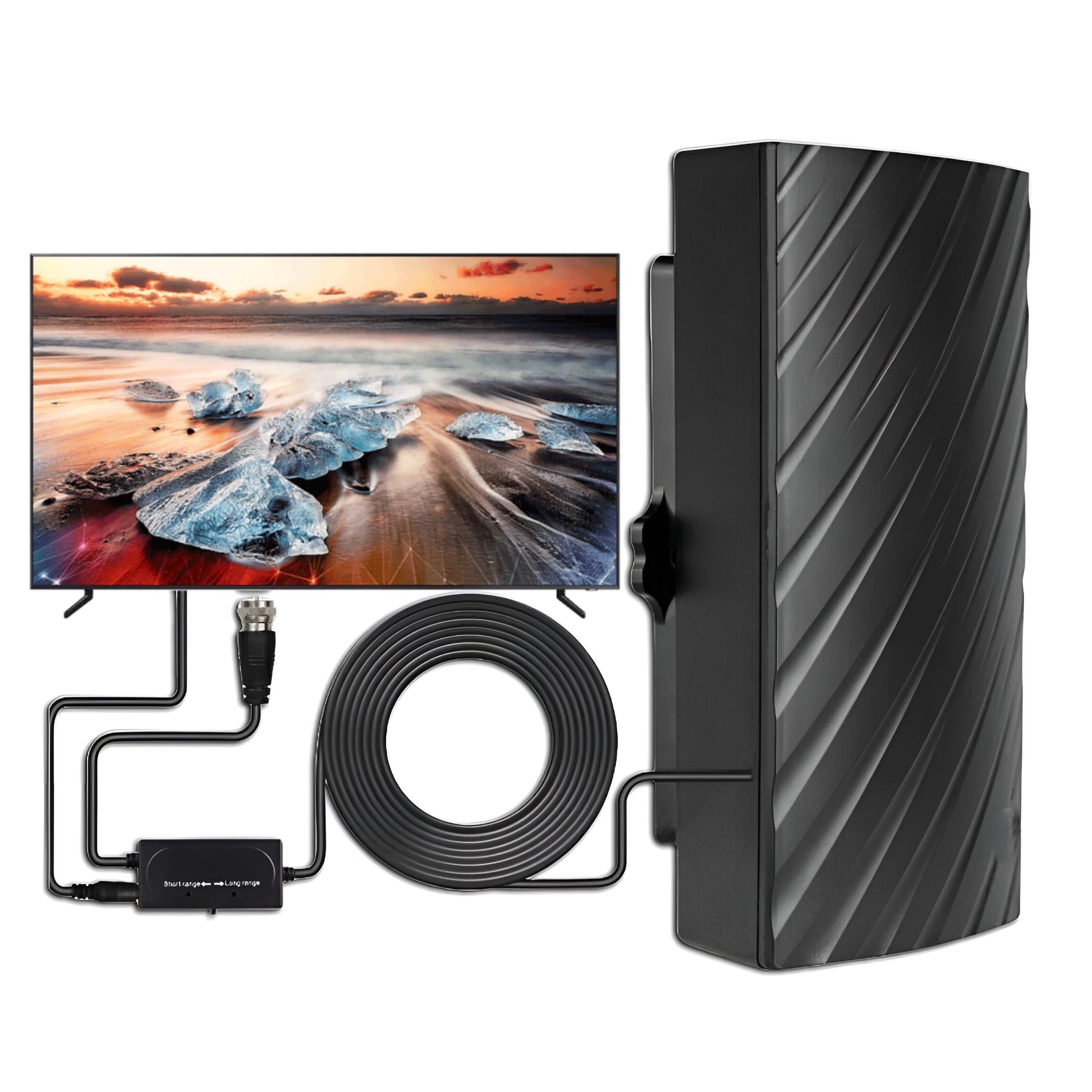 NOMOVA Long Distance 2025 Indoor Outdoor Antenna Box Edition HDTV Amplified 460 Mile Range