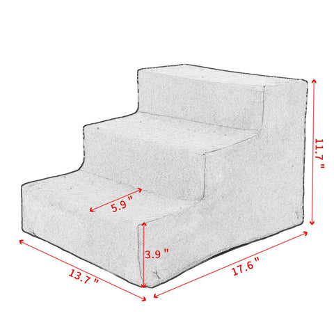 3 Step Portable Dog Stairs For Tall Bed - product detail 7