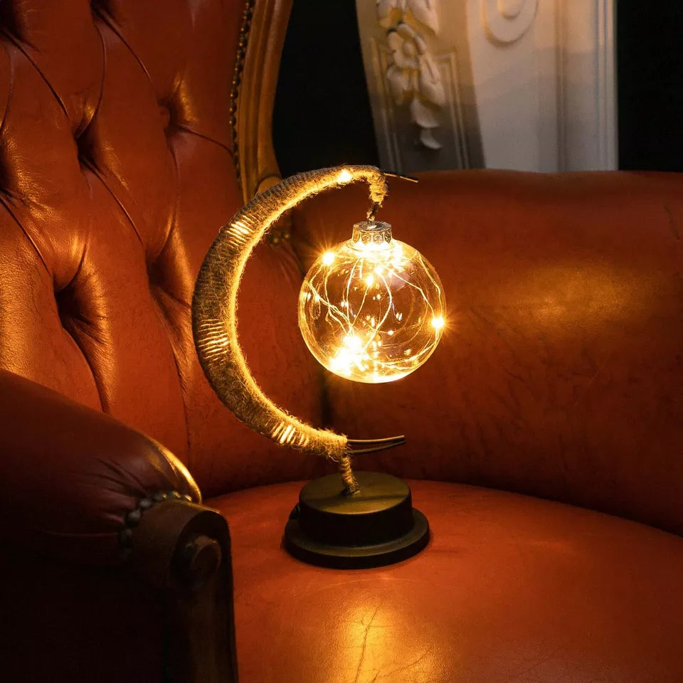 Lámpara de mesa decorativa con iluminación ambiental de brillo lunar