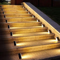 Luces solares de exterior para terraza, impermeables, LED y triangulares, para escalones