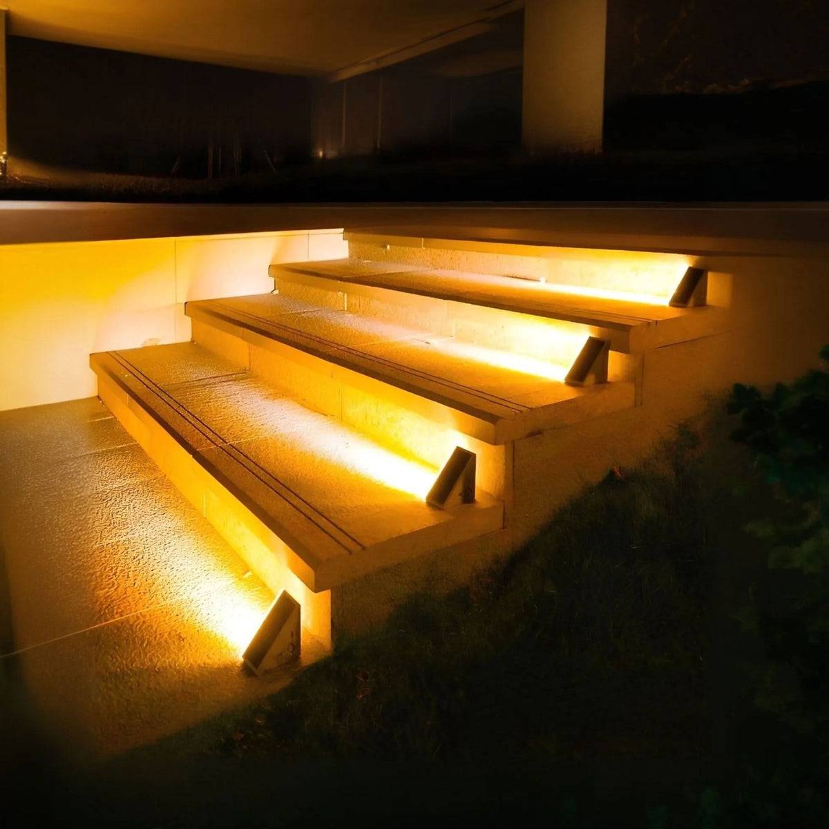 Luces solares de exterior para terraza, impermeables, LED y triangulares, para escalones
