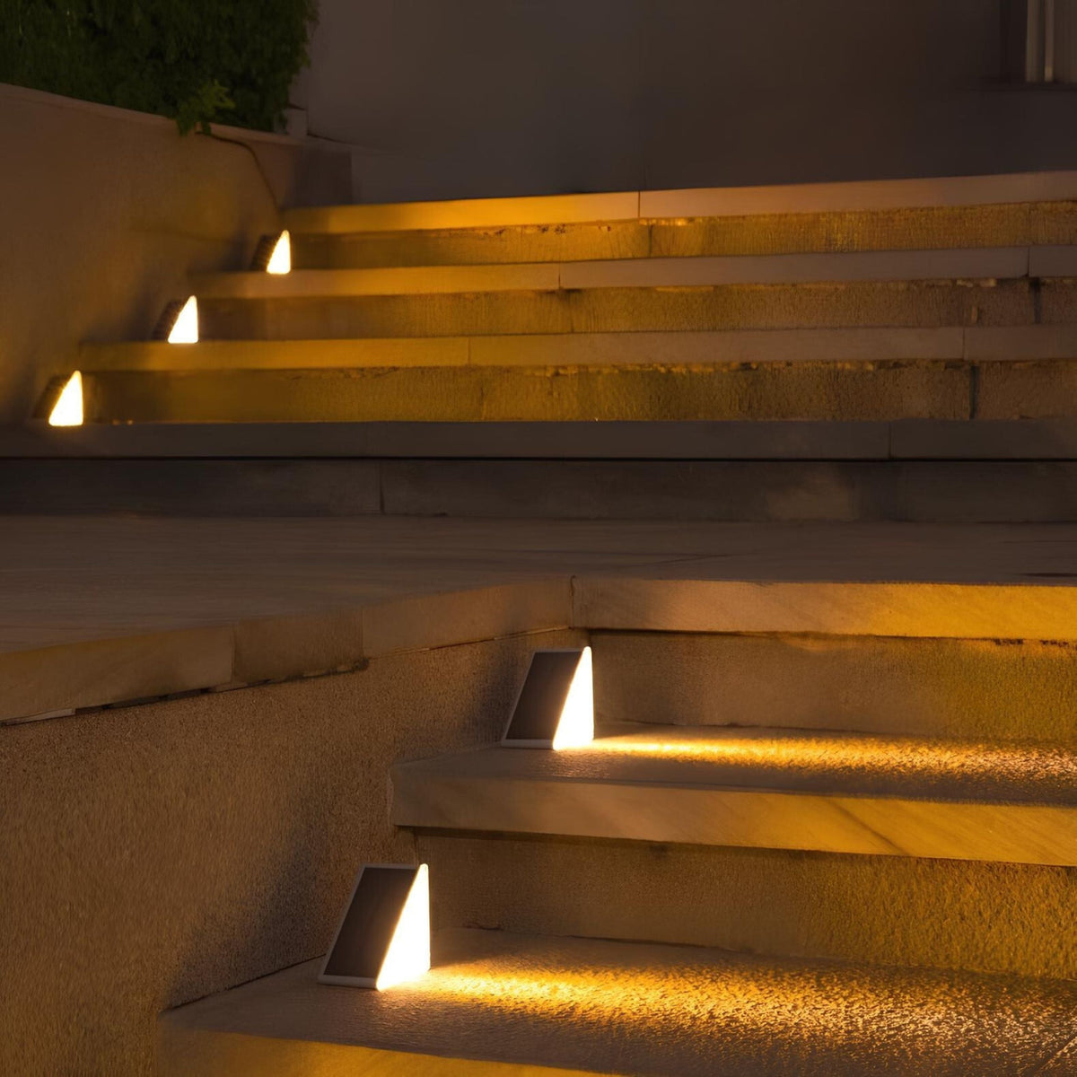 Luces solares de exterior para terraza, impermeables, LED y triangulares, para escalones