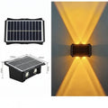 Lámparas solares de pared para exterior con iluminación hacia arriba y hacia abajo, resistentes a la intemperie y con alimentación eléctrica exterior