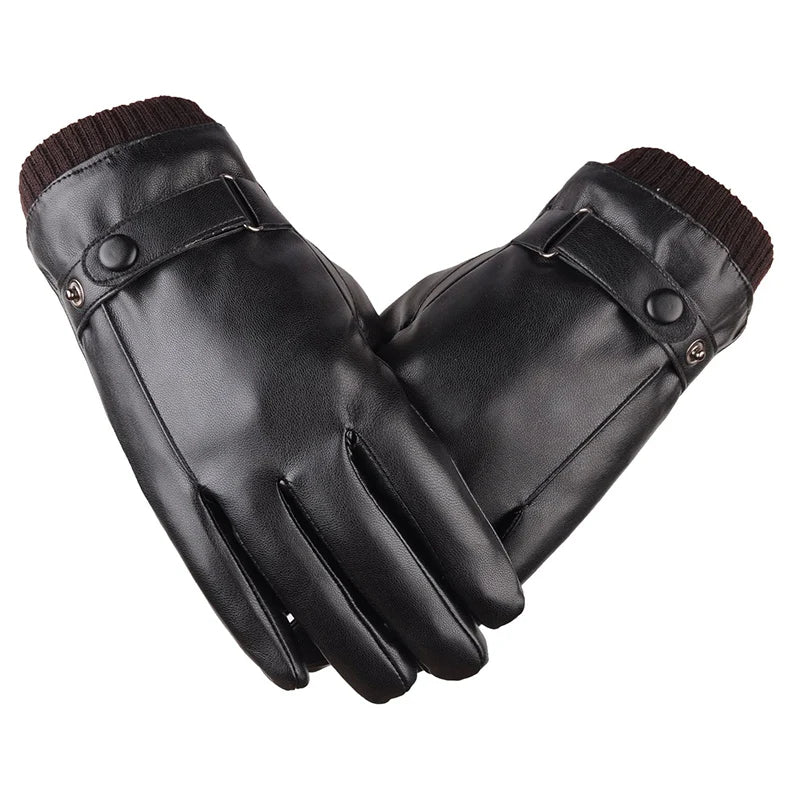 Touch Screen Men's Leather Gloves for Winter - product detail 6