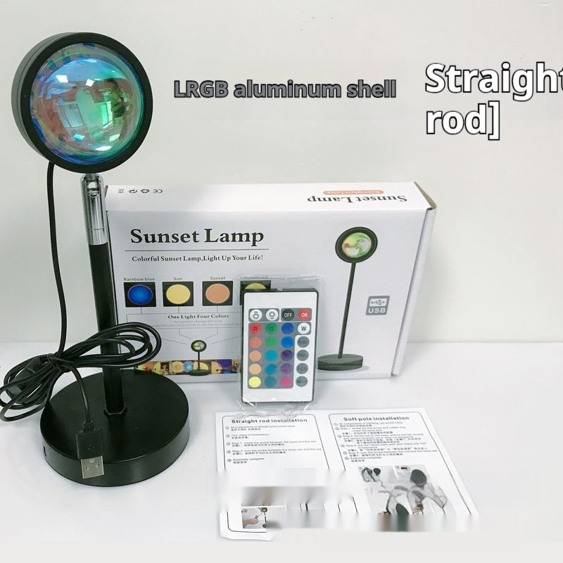 Lámpara proyectora de atardeceres, luz nocturna LED con soporte ajustable para dormitorio y estrellas