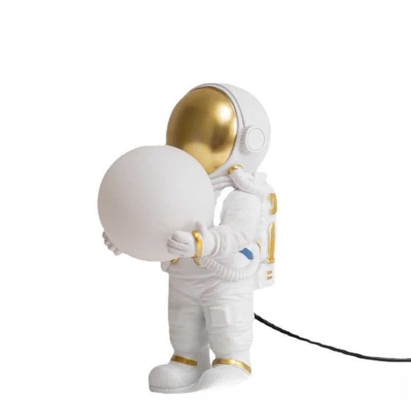 Lámparas de mesa de estilo moderno de mediados de siglo, con astronauta táctil y esfera luminosa, para dormitorio, juego de 2 unidades