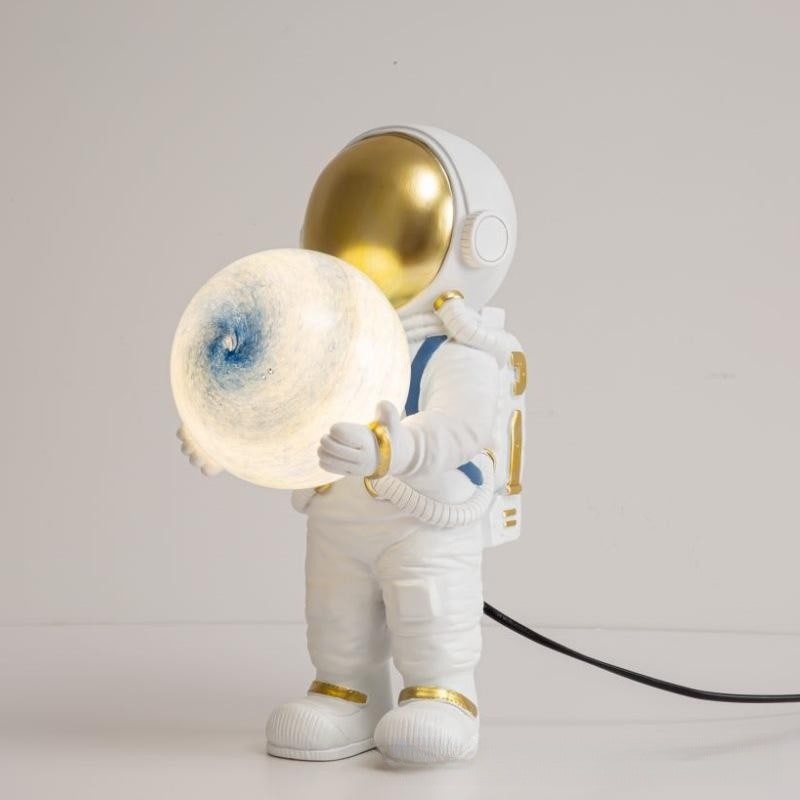 Lámparas de mesa de estilo moderno de mediados de siglo, con astronauta táctil y esfera luminosa, para dormitorio, juego de 2 unidades