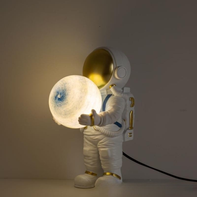 Lámparas de mesa de estilo moderno de mediados de siglo, con astronauta táctil y esfera luminosa, para dormitorio, juego de 2 unidades