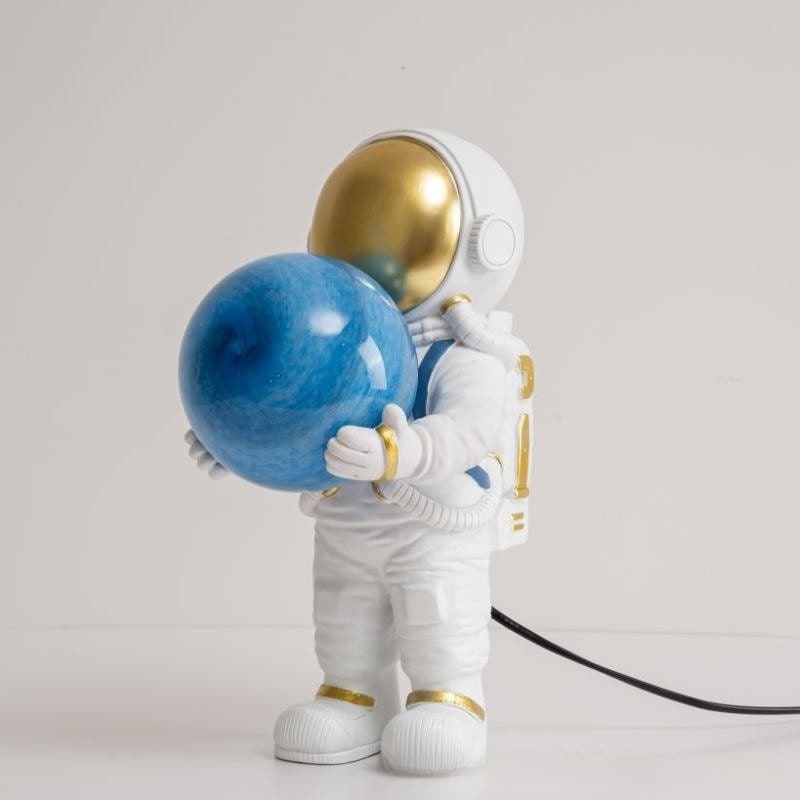 Lámparas de mesa de estilo moderno de mediados de siglo, con astronauta táctil y esfera luminosa, para dormitorio, juego de 2 unidades