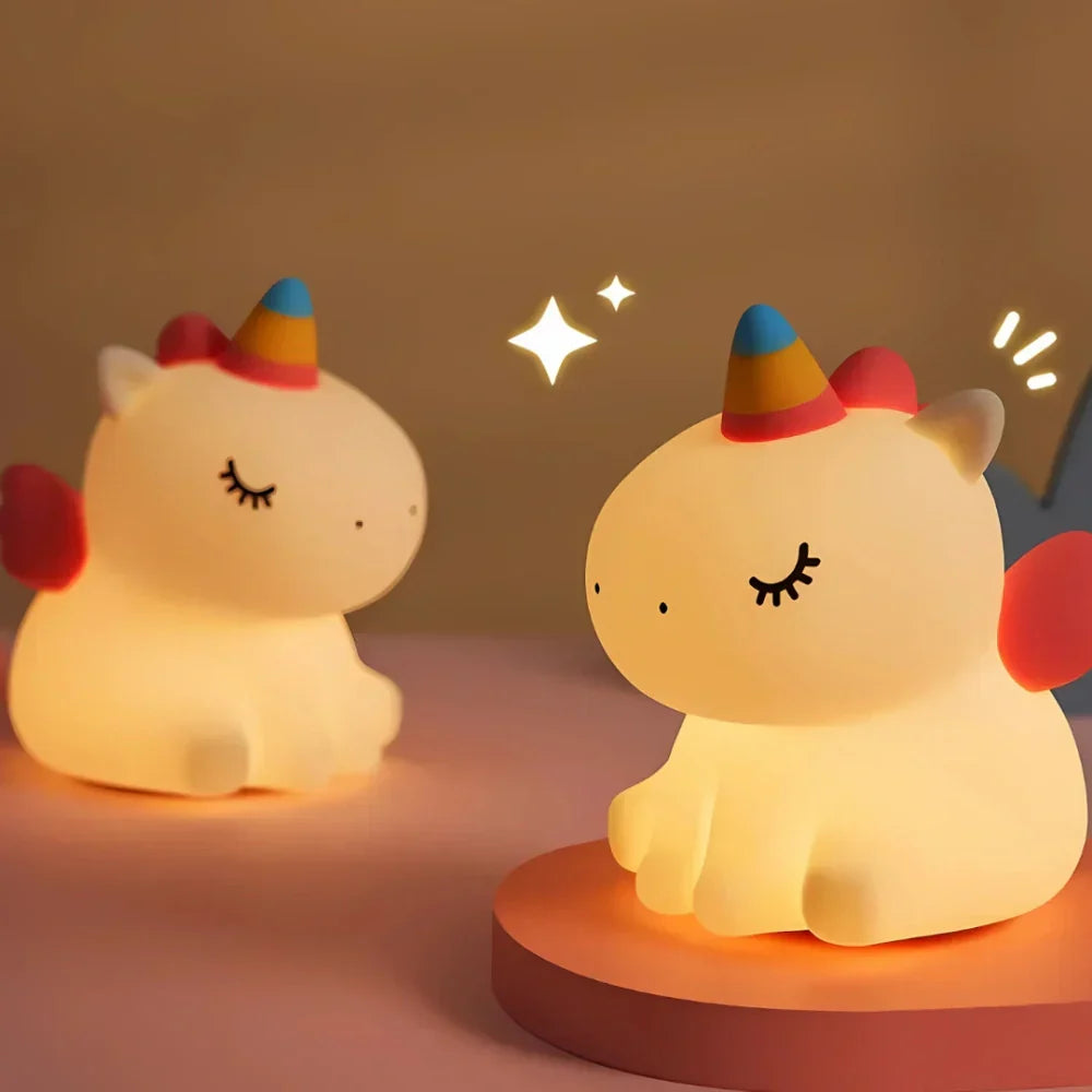 Lámpara de noche adorable con control táctil recargable para mesita de noche