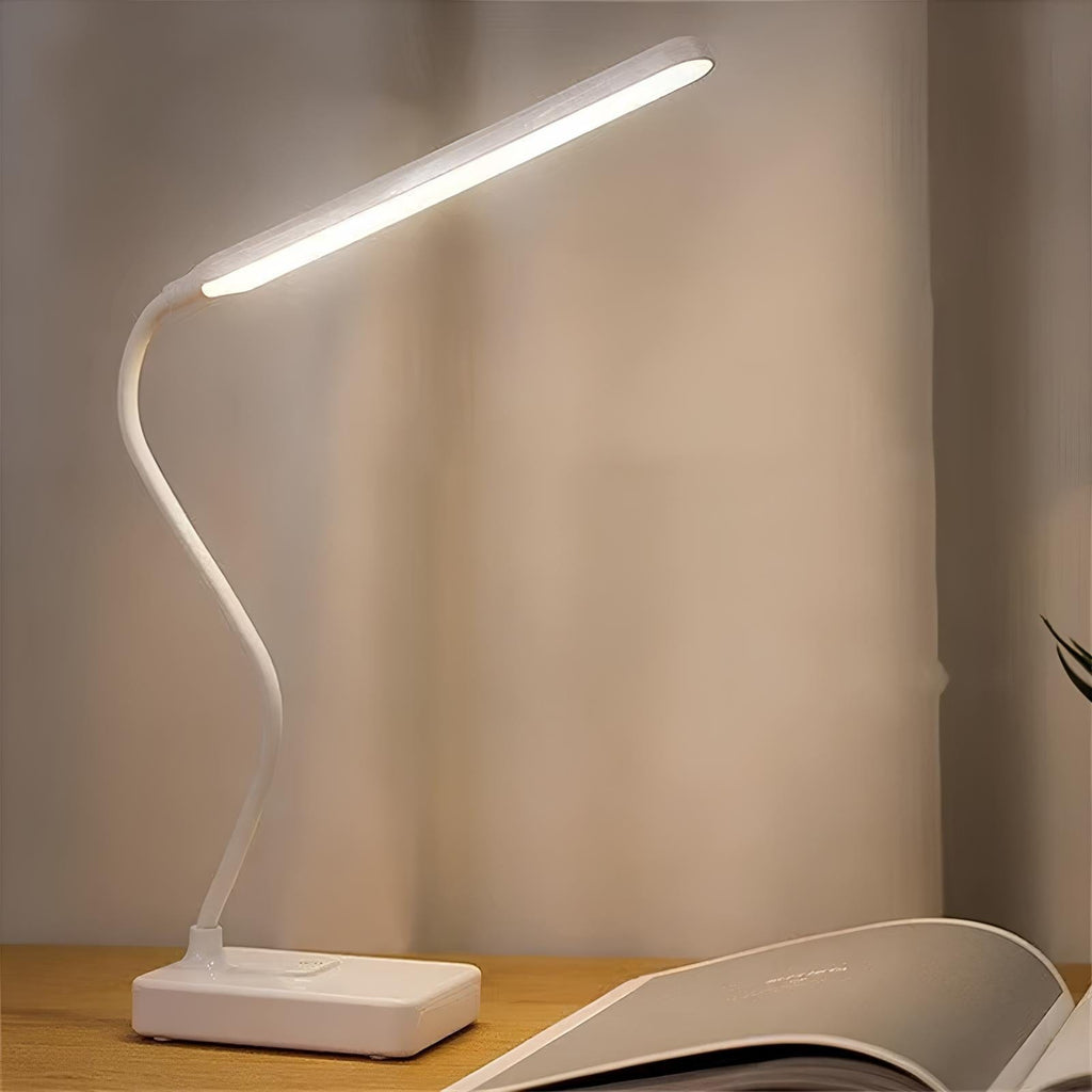 Lámpara de escritorio con brazo flexible, recargable y luz ajustable