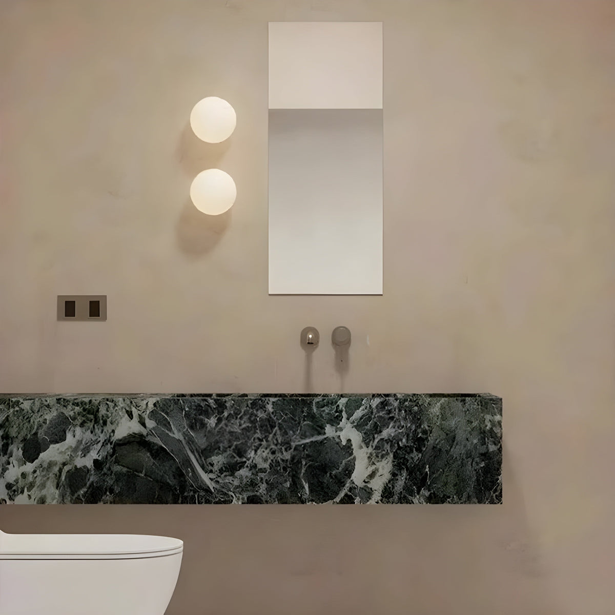 Aplique de pared esférico de montaje al ras con vidrio esmerilado y diseño moderno minimalista