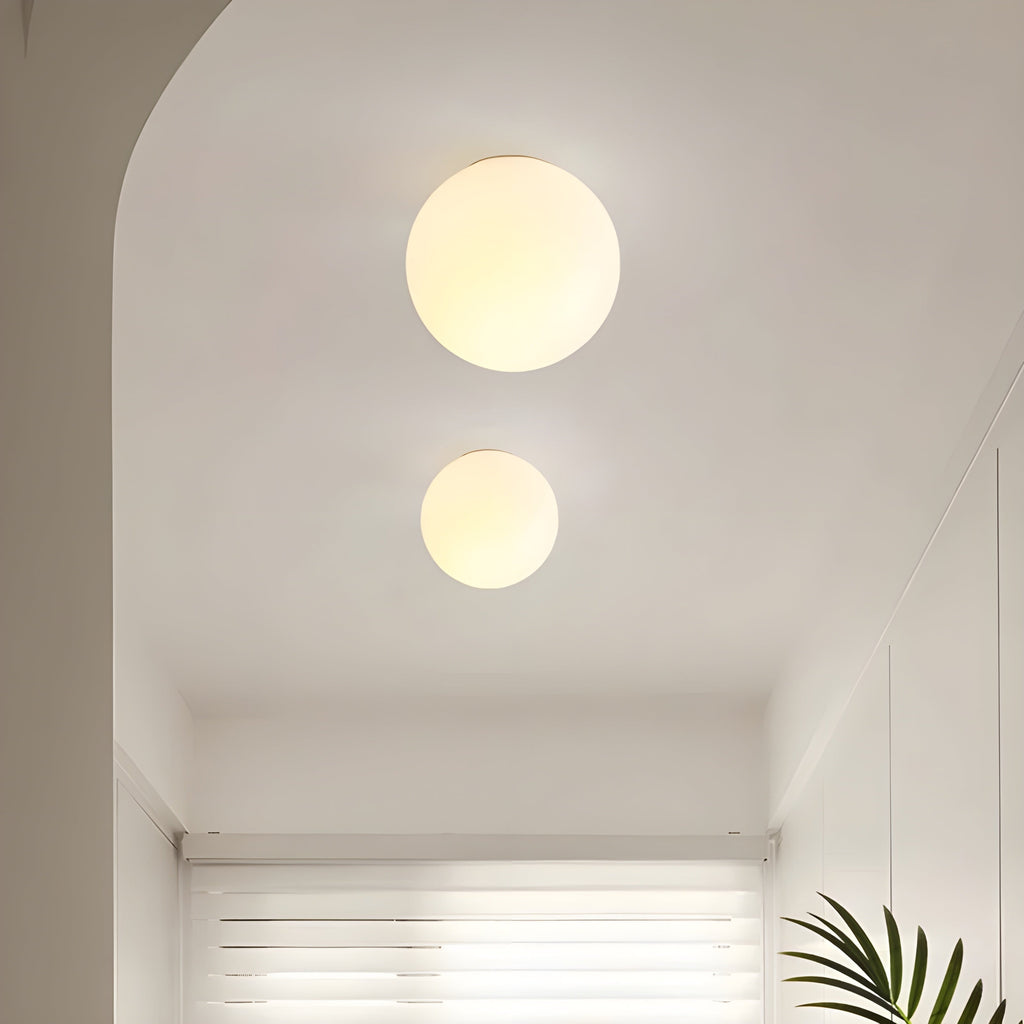 Aplique de pared esférico de montaje al ras con vidrio esmerilado y diseño moderno minimalista