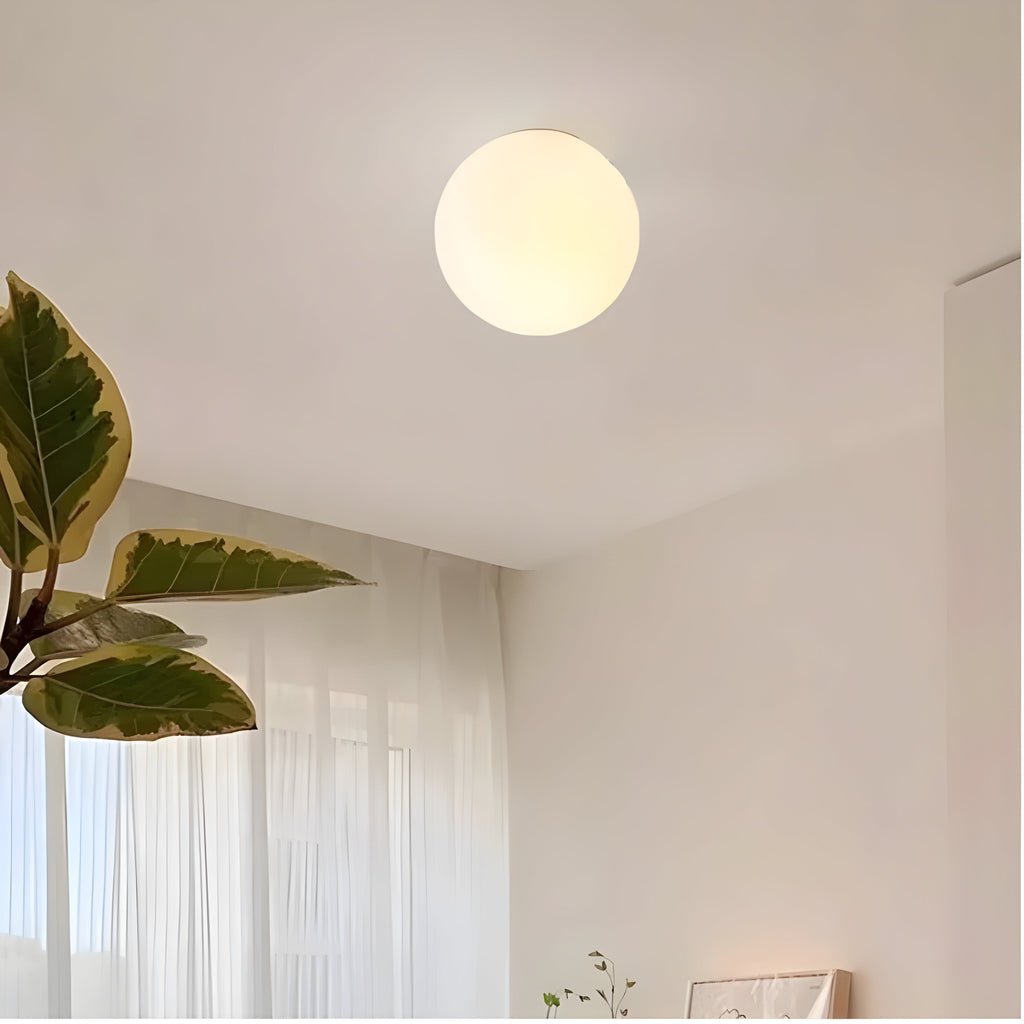 Aplique de pared esférico de montaje al ras con vidrio esmerilado y diseño moderno minimalista